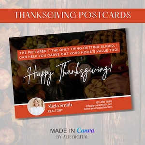 Thanksgiving Postcard for Realtors | Real Estate Fall 2025 | Real Estate Thanksgiving Marketing | Farming 2025 | Real Estate Thanksgiving