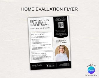 Realtor Home Value Flyer Template | Canva Real Estate Marketing (Digital Download)