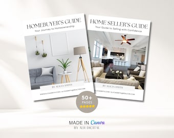 Home Buyer and Seller Guides | Home Buyer Seller Guide Bundle | Real Estate Marketing | Canva Template | Home Buying and Selling Process