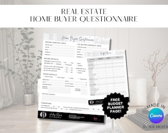 Plantilla de cuestionario para compradores de vivienda / Marketing inmobiliario / Cuestionario inmobiliario / Formulario de cuestionario para compradores / Formularios de marketing para agentes inmobiliarios