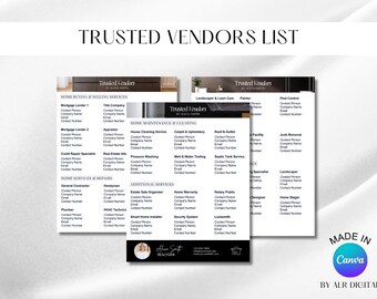 Real Estate Trusted Vendor Flyer Template | Trusted Vendors List for Realtors | Preferred Vendor List | Real Estate Marketing |