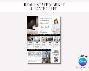Editable Real Estate Market Update Flyer | Realtor Marketing Flyer | Canva Template for Agents | Real Estate Marketing | Real Estate Flyer