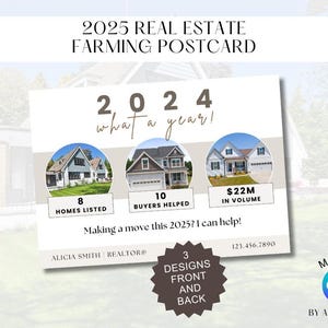 Cartolina di agricoltura immobiliare 2025 / Cartoline di agenti immobiliari / Marketing immobiliare 2025 / Marketing per acquirenti e venditori di case / Vendita e acquisto di case