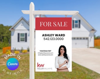 Modern Yard Sign | Real Estate Yard Sign | Realtor Yard Sign | Open House Sign | Rider Sign | For Sale Sign | Luxury Real Estate | Canva
