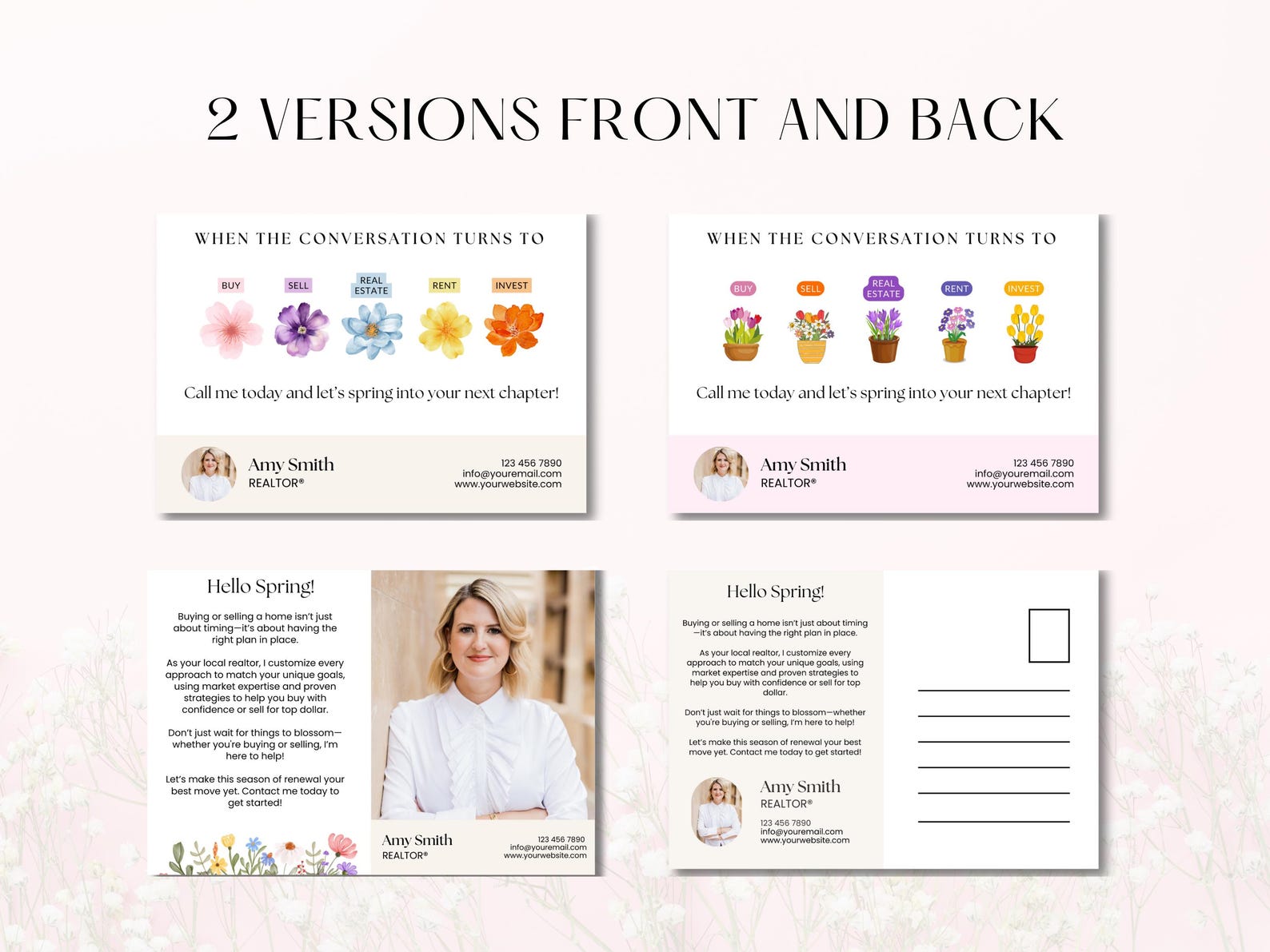 Spring Real Estate Postcard for Realtors | Real Estate Hello Spring ...