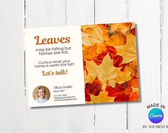 Fall Real Estate Marketing Farming Postcard | Editable Canva Real Estate Marketing Post Card | Realtor Autumn Postcard | Hello Neighbor