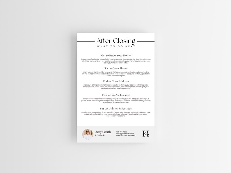 Closing Flyer for Realtors | Real Estate Marketing Template | Closing ...