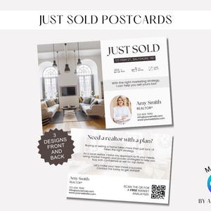 Gerade Verkauft Postkarte | Realtor Postkarten | Grundbesitz Postkarte Vorlage | Nachbarschaftliche Landwirtschaft | Makler Marketing | Canva Vorlage