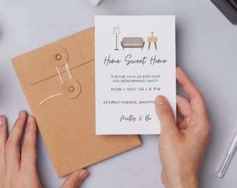 Editable House Warming Invitation | House Warming Party | Minimalist Home Invite | Housewarming Invite | New Home Party Invite | Canva
