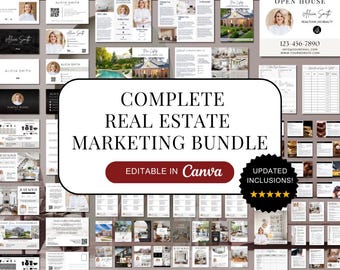 Real Estate Marketing Templates 2025 Bundle | Realtor Social Media Templates | Real Estate All In One Guides and Flyers | Realtor Marketing
