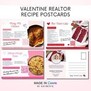 Marketing de l'immobilier pour la Saint-Valentin pour les agents immobiliers | Modèle modifiable de cartes postales de recette de Saint-Valentin de février 2025, marketing, agriculture pour agents immobiliers