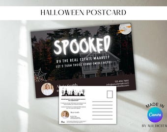 Halloween Real Estate Postcard | Real Estate Fall Mailer Marketing | Autumn Real Estate Farming | Real Estate Marketing Templates | Canva