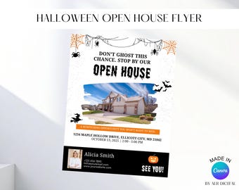 Real Estate Open House Halloween Flyer | Realtor Halloween Marketing | Real Estate Fall Flyer Halloween Real Estate | Open House Flyer