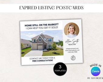 Annonces expirées | Cartes postales immobilières pour le marketing | postale FSBO | Bonjour voisin | Agent immobilier agricole | Expéditeur | Modèle de toile