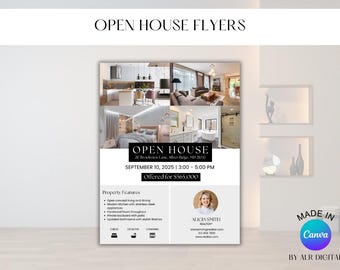 Open House Flyer Template for Realtors | Real Estate Open House Flyer | Editable Real Estate Flyer Template | Real Estate Marketing | Canva