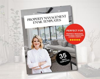 Editable Property Management Email Template Bundle | Landlord Tenant Communication | Lease Renewal Templates | Real Estate Templates