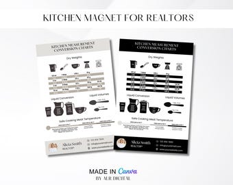 Editable Realtor Kitchen Magnet Template | Real Estate Kitchen Magnet | Real Estate Marketing Tool | Customizable Canva Template for Farming