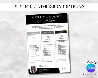 Buyer Commission | Home Buyer Commission | Real Estate Commission Sheets | Commission Sheet Template | Real Estate Marketing | Realtor Flyer