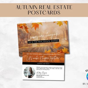 Cartoline autunnali immobiliari / Cartolina autunnale per agente immobiliare / Cartolina agricola per agente immobiliare / Marketing immobiliare / Mailer immobiliare / Canva