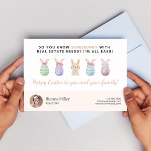 Real Estate Spring Easter Postcard | Realtor Marketing For Easter | Spring Easter Farming Postcard | Realtor Postcards | Canva Editable