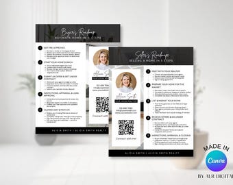Home Buying & Selling Roadmap Bundle | Realtor Flyer | Realtor Marketing Templates | Real Estate Buyer Seller Guide | Editable Canva