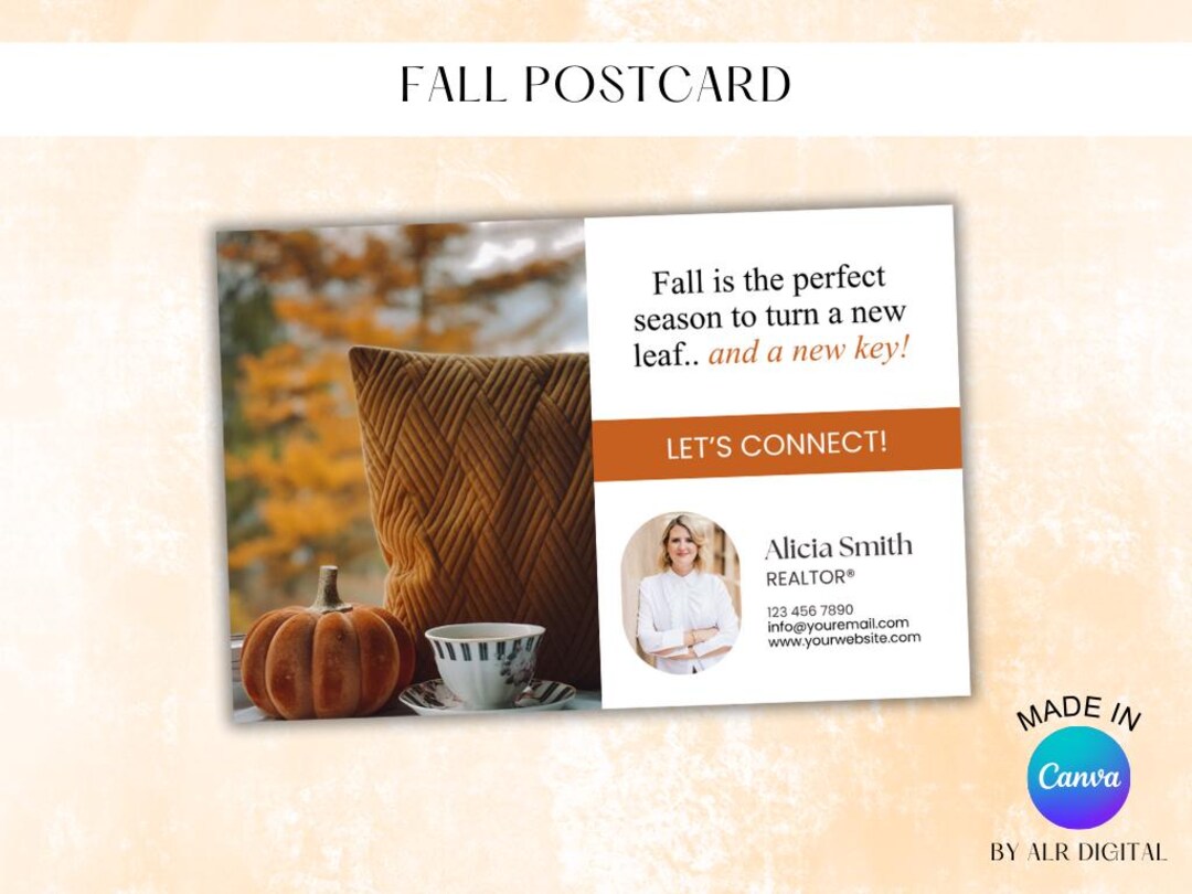 Fall Postcards for Realtors | Real Estate Agent September Farming Card ...