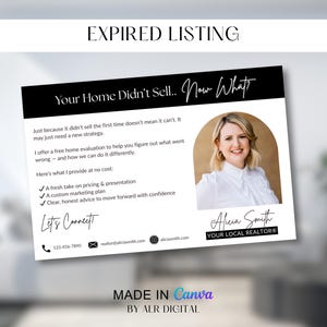 Expired Listing Postcard Real Estate Marketing | FSBO Postcard for Realtor | Real Estate Farming Postcard | Hello Neighbor Postcard Template