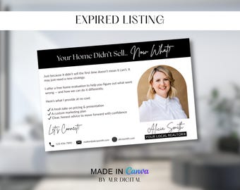 Expired Listing Postcard Real Estate Marketing | FSBO Postcard for Realtor | Real Estate Farming Postcard | Hello Neighbor Postcard Template