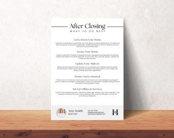 Closing Flyer for Realtors | Real Estate Marketing Template | Closing Gift Template | Home Buying Flyer | Home Buyer Seller Flyer | Canva