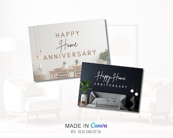 Home Anniversary Postcards Realtor | Real Estate Postcard Bundle | Modern Real Estate Postcard | Real Estate Marketing Mailers | Canva