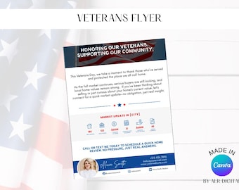 Veterans Flyer | Real Estate Marketing | Veterans Day Realtors | Realtor Marketing Material | Realtor Flyers for Marketing | Hello Neighbor