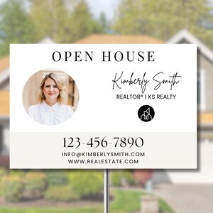 Modern Open House Sign Template for Realtors | Real Estate Open House Sign | Open House Yard Sign Template | Real Estate Open House Template