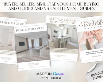 Home Buyer's & Seller's Guide, Simultaneous Home Buying and Selling and VA Entitlement Guides Bundle | Real Estate Templates | Canva