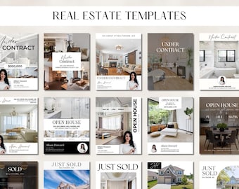 Real Estate Instagram Templates | Realtor Instagram Templates | Realtor Social Media Posts | Just Listed Templates | Open House Templates