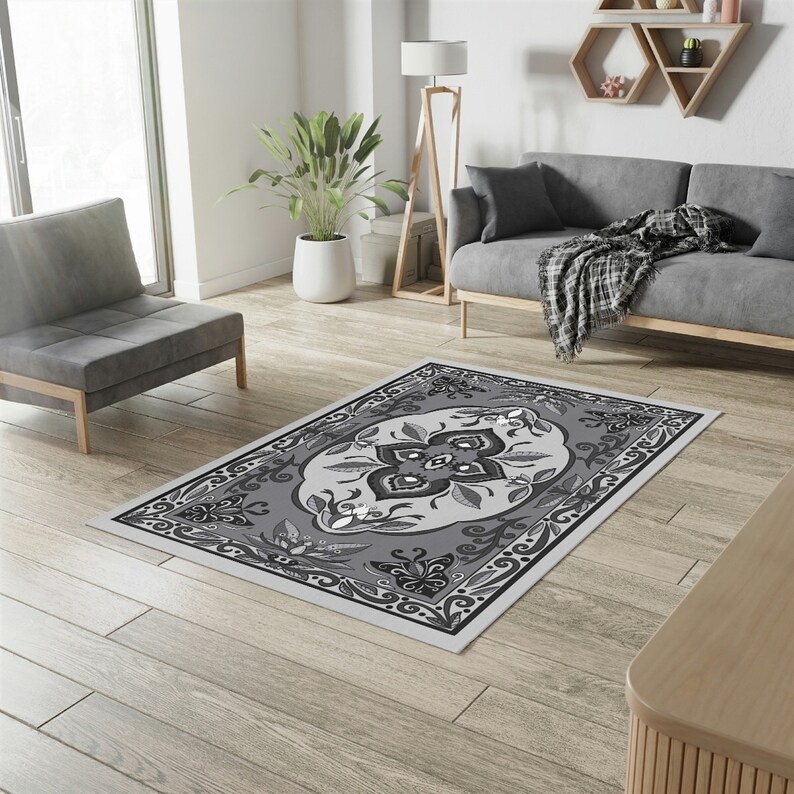 Ornament Pattern Rug Handmade Rug With Intricate Medallion Design and Delicate Leaf and ...