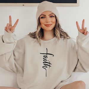 Faith Sweatshirt, Faith Cross Shirt, Christian Gift, Faith Gift, Christian Shirt, Love and Grace Shirt, Believe Shirt, Vertical Cross