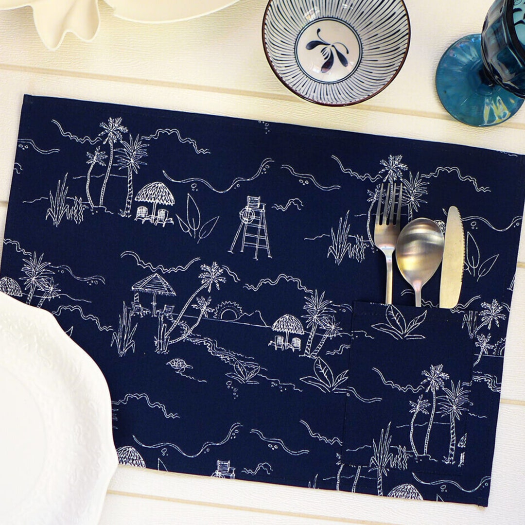 Filipinoheritage Isla Tropical Toile Pocket Placemats Etsy