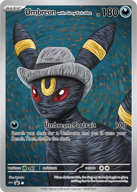 van gogh pokemon card Pikachu with Grey Felt Hat Case | Van Gogh Case Promo