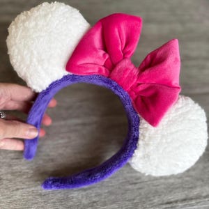 Daisy Duck Mouse Ears Headband, Pink Daisy Duck Ears, Soft, Comfy and Cute Mouse Ear Headband, Minnie Mouse Ears