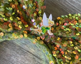 Tinkerbell Sequin Mouse Ears: Neverland Pixie Headband