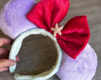 Ariel Mouse Ears: Little Mermaid Headband with Pearl Starfish