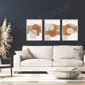 Printable Abstract Wall Art, Boho Wall Art, Set of 3 Prints, Home Decor, Neutral Living Room Wall Decor, Digital Download