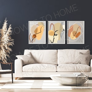 Set of 3 Prints, Home Decor, Boho Wall Art, Abstract Art Set, Digital Print, Printable Wall Art Set of 3, Living Room Wall Decor