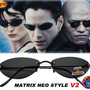 Matrix NEO Metal Wire Frameless Glasses Movie Inspired Sunglasses Rimless