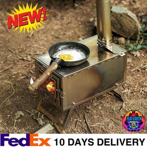 Portable Outdoor Wood Burning Fire Stove for Camping Hot Tent Cooking BBQ -  China Camping Stove and Stainless Steel Tent Stove price