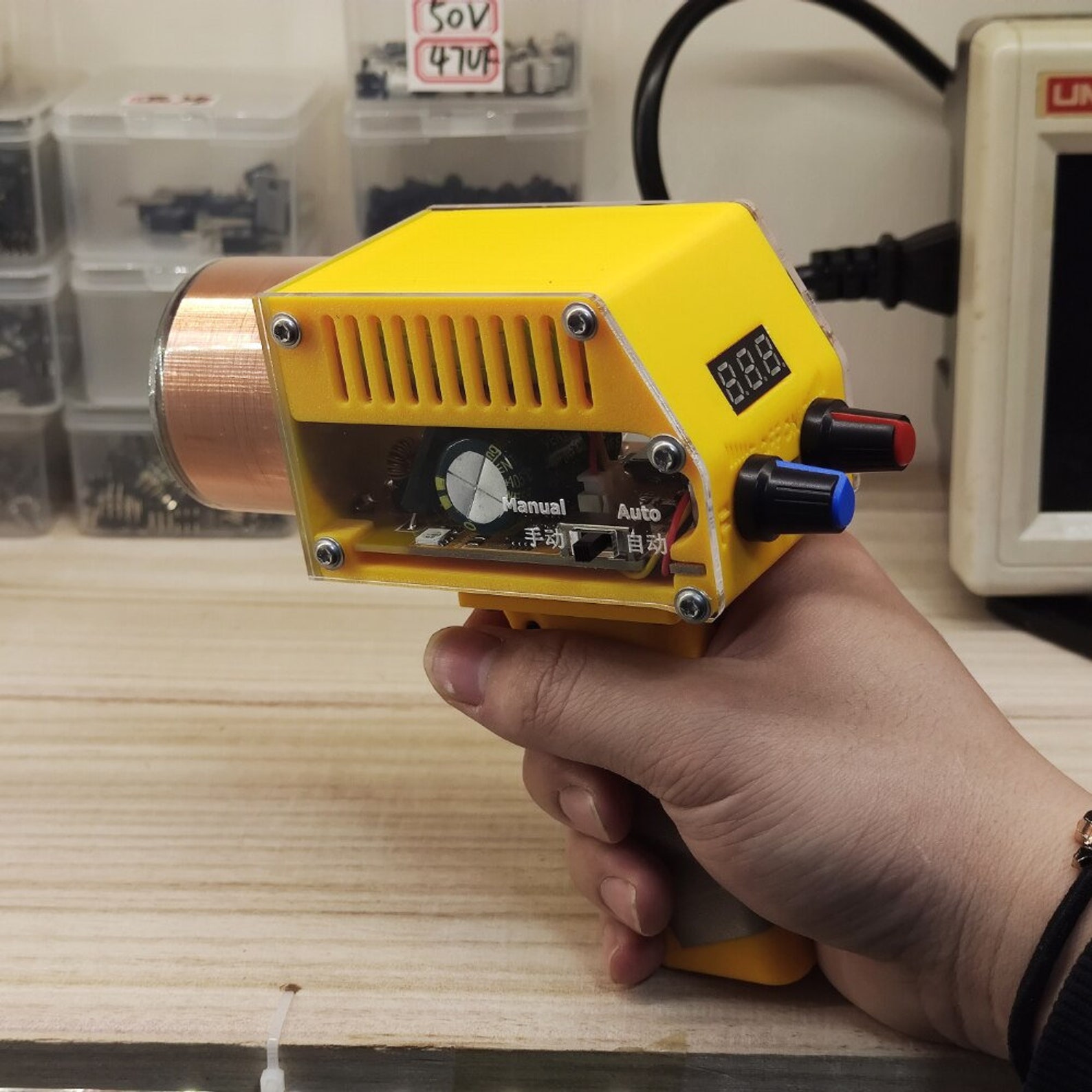 Handheld Nikola Tesla Coil Gun Device Portable Electric Arc Auto