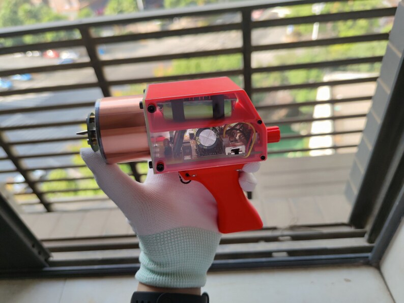 Handheld Nikola Tesla Coil Gun Device Portable Electric Arc Auto