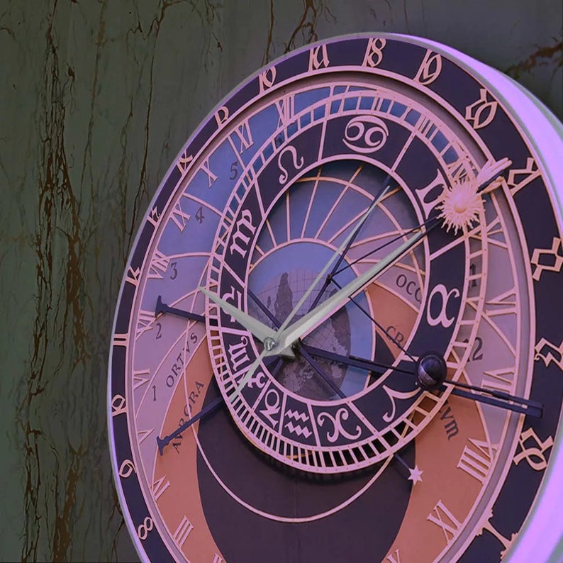 Prague Astronomical Clock Luminous Night Light Wall Watch Decor