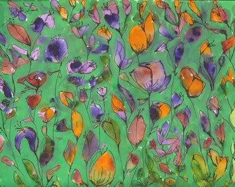 Wildflower Parade in gouache and watercolor