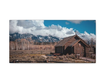 Church in Grand Teton National Park - Landscape Canvas Gallery Wraps